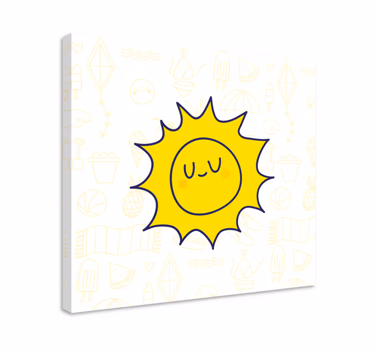 Sport lerretsbilde solfylt smilende ansikt - Tenstickers