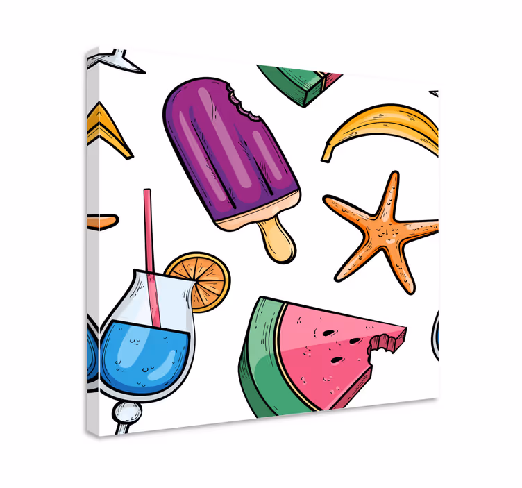 Frukt stillbilde lerretsbilde sommerfrukter - Tenstickers