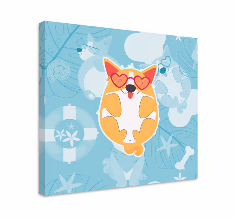 Hunde lerretsbilde sjarmerende corgi avslapning - Tenstickers