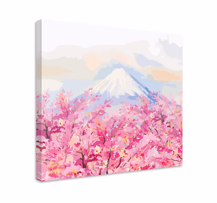 Blomst lerretsbilde fuji-blomst - Tenstickers