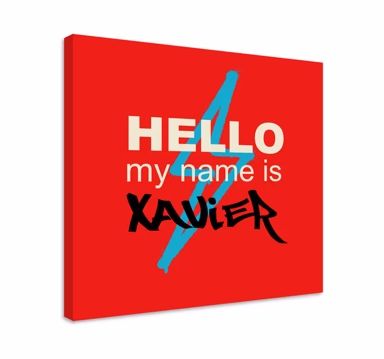 Navn introduksjons kunst alfabet lerretsbilde - Tenstickers