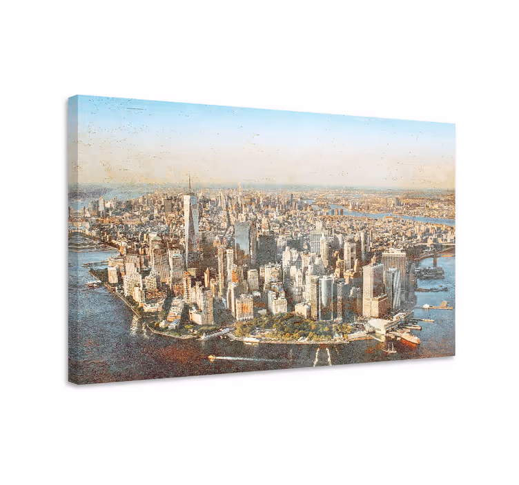 Manhattan luftfoto byer lerretsbilde - Tenstickers