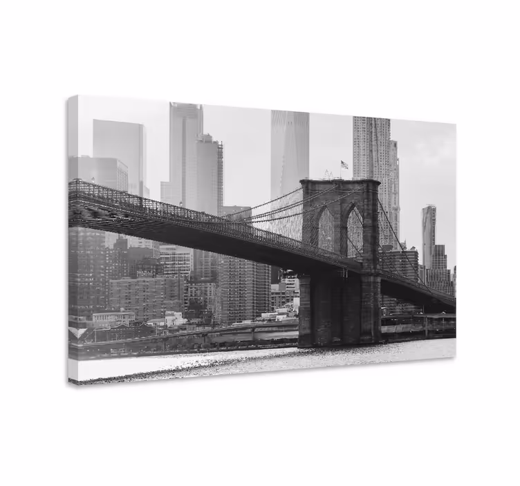 Svart og hvitt brooklyn lerretsbilde byer - Tenstickers