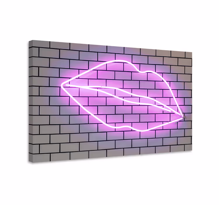Lerretsbilde motivasjon kiss neonskilt - Tenstickers