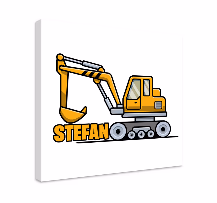 Lerretsbilde tekster gravemaskin design - Tenstickers