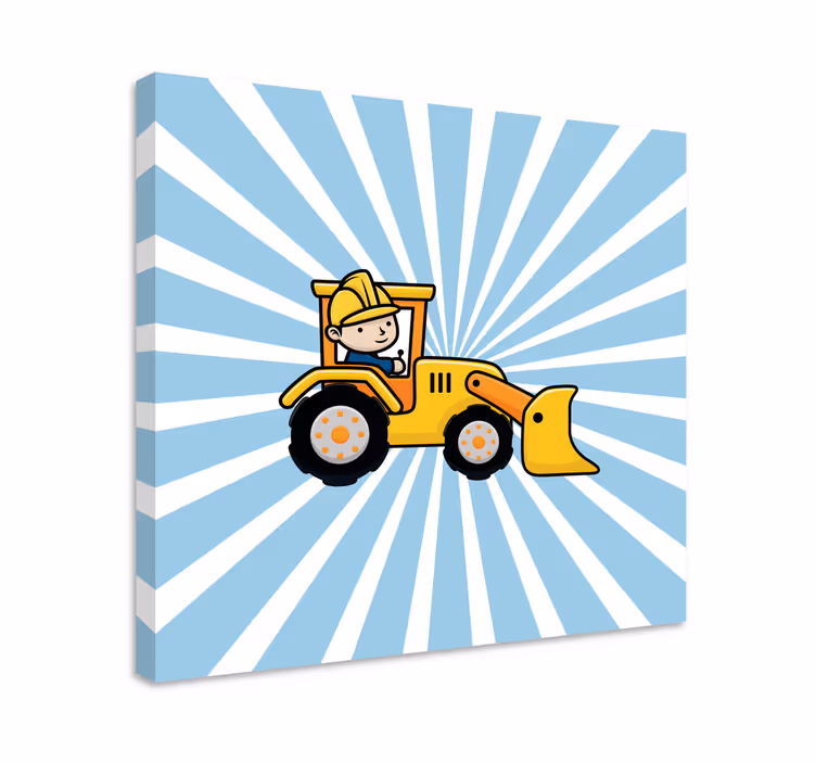 Byggmester traktor lerretsbilde spedbarn - Tenstickers