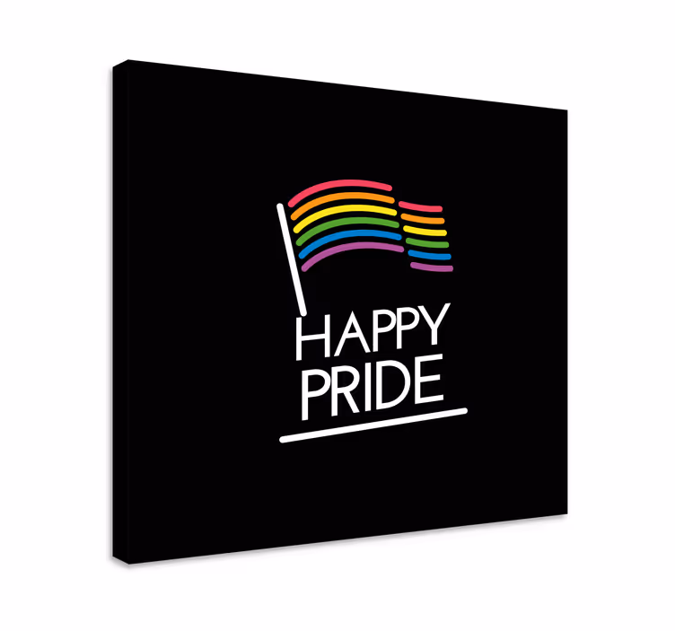 Fargerike pride day-etiketter lerretsbilde hus - Tenstickers