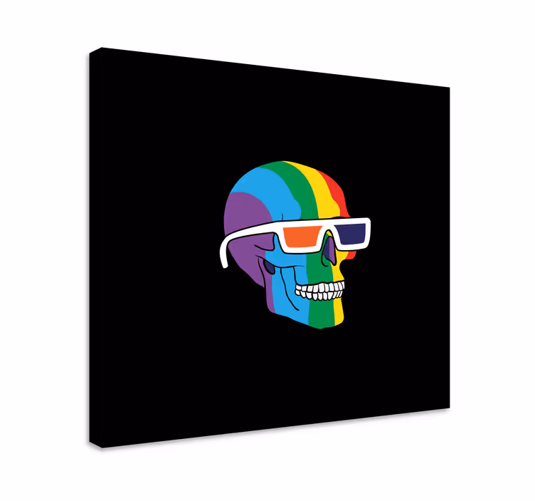 Lgbt farge hodeskalle lerretsbilde hus - Tenstickers
