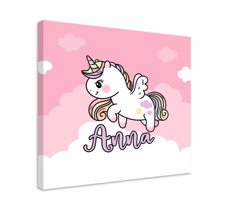 Enhjørnings lerretsbilde søt unicorn fantasi - Tenstickers