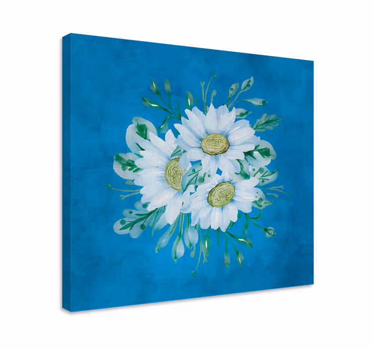 Delikate hvite blomster blomst lerretsbilde - Tenstickers