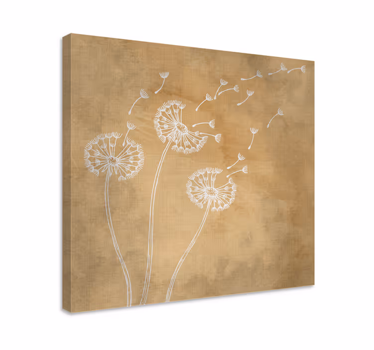 Dandelion seeds flow blomst lerretsbilde - Tenstickers