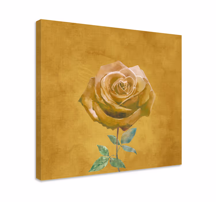 Blomst lerretsbilde elegant gylden rose - Tenstickers