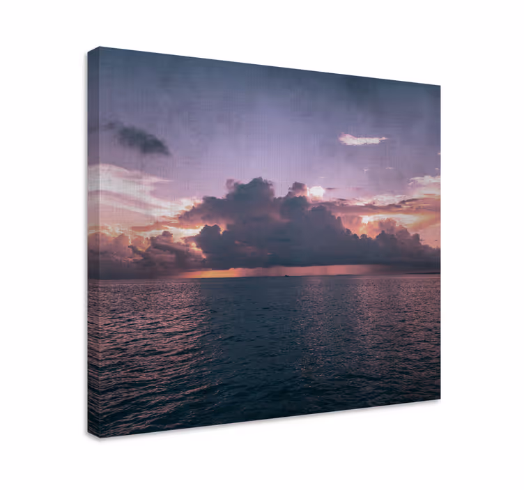 Landskaps lerretsbilde stille havskum dusk - Tenstickers