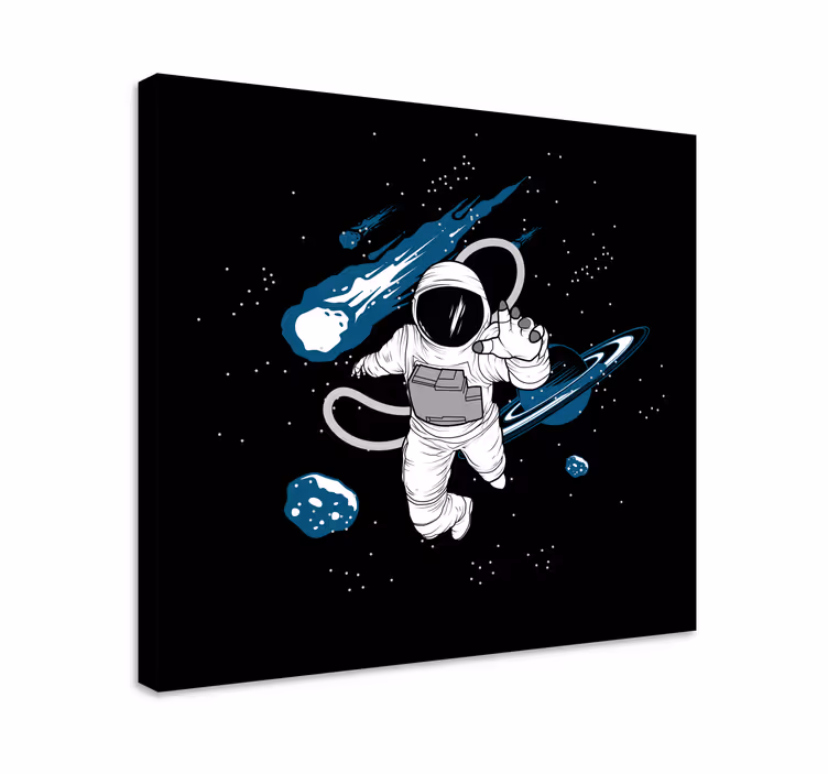 Håndtegnet astronaut karakter lerretsbilde soverom - Tenstickers