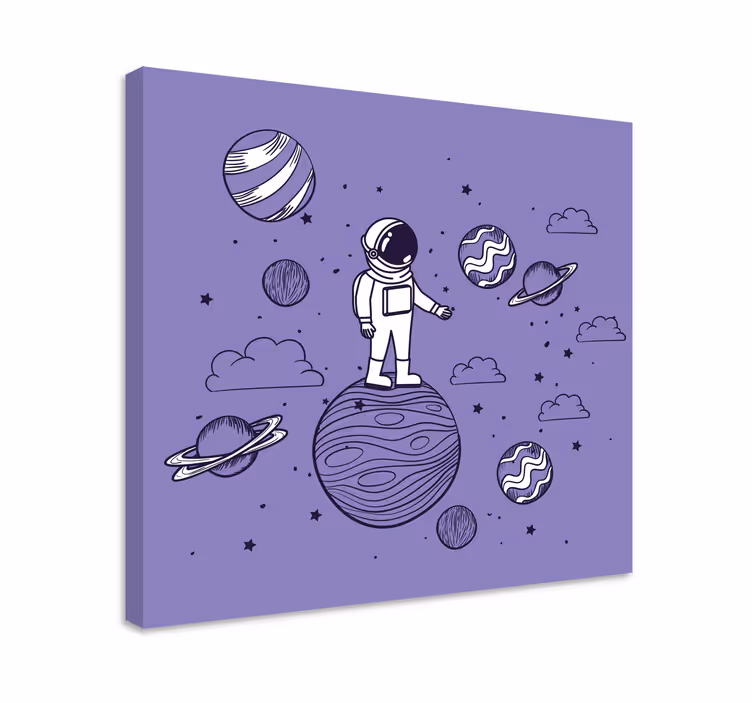 Videospill lerretstrykk astronaut utforsker rommet - Tenstickers
