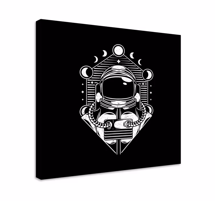 Videospill lerretstrykk astronaut månefaser - Tenstickers