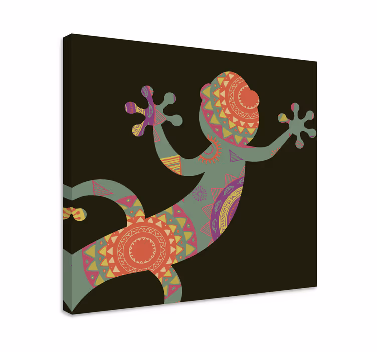 Geometrisk reptil illustrasjon dyr lerretsbilde - Tenstickers