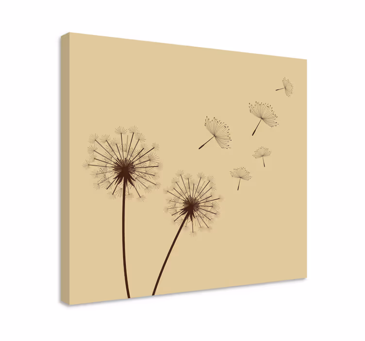 Flytende løvetannfrø blomst lerretsbilde - Tenstickers