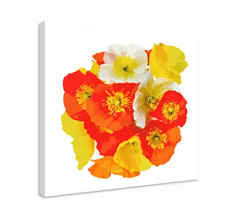 Blomst lerretsbilde livlig blomsterkomposisjon - Tenstickers