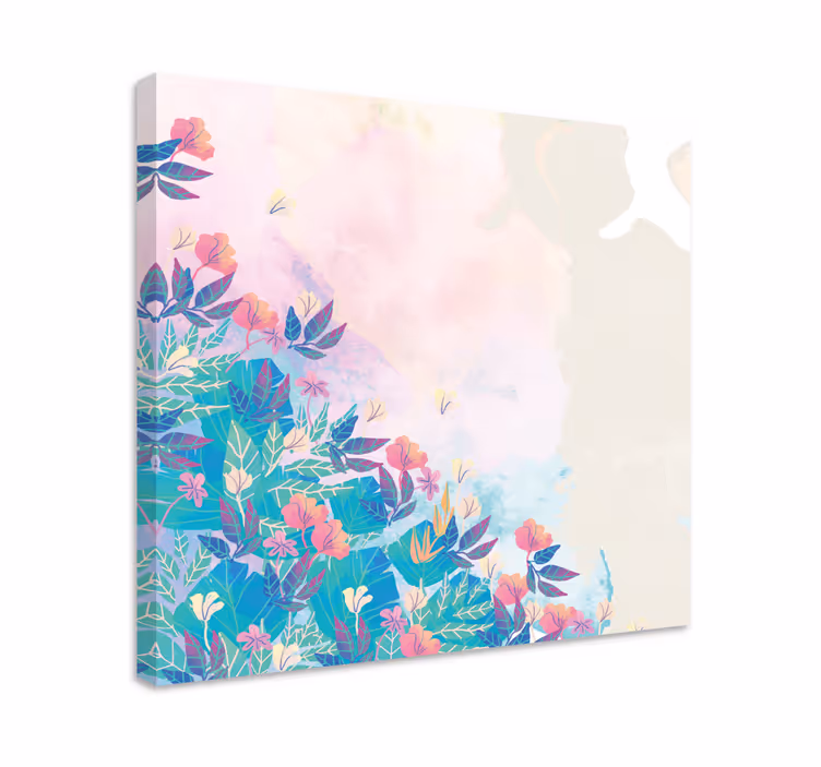 Levende botanisk blanding blomst lerretsbilde - Tenstickers