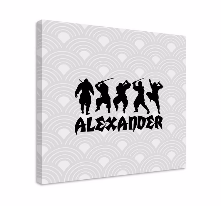 Ninja silhuett action lerretsbilde superhelter - Tenstickers