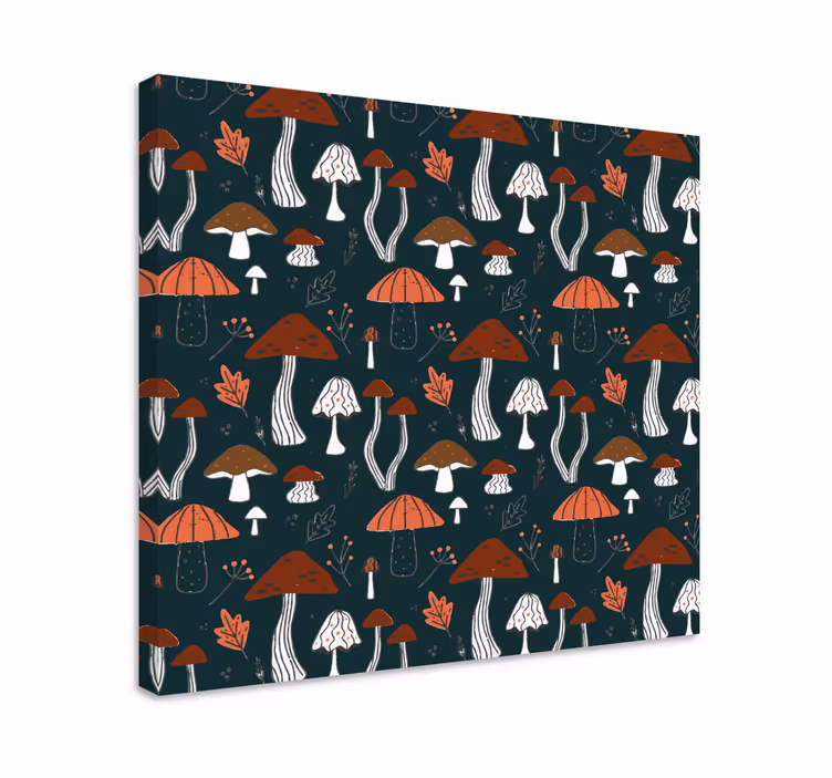 Blomst lerretsbilde soppmønster design - Tenstickers