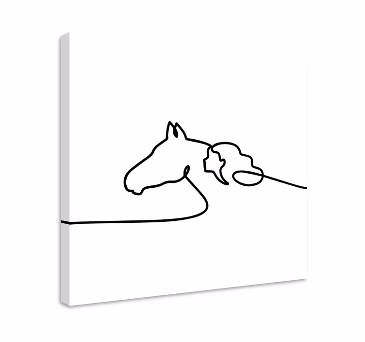 Heste lerretsbilde elegant hesteomriss - Tenstickers