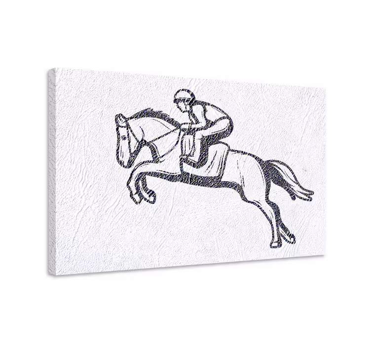 Heste lerretsbilde hestesport med sprangridning - Tenstickers