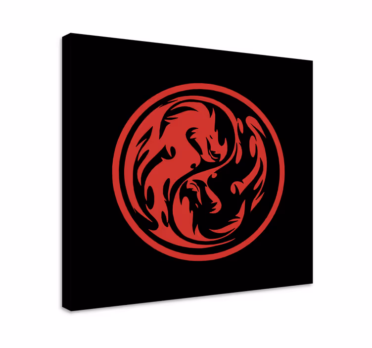 Dynamisk drage design dinosaurs lerretsbilde - Tenstickers