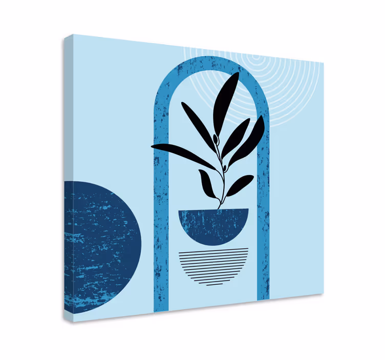Minimalistisk planteillustrasjon blomst lerretsbilde - Tenstickers