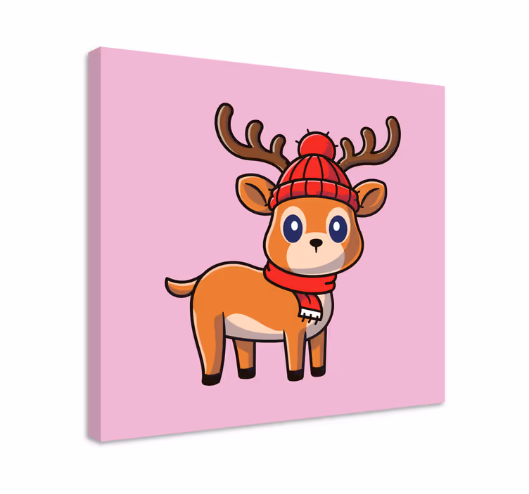 Baby reinsdyr Lerretsbilde jul - Tenstickers