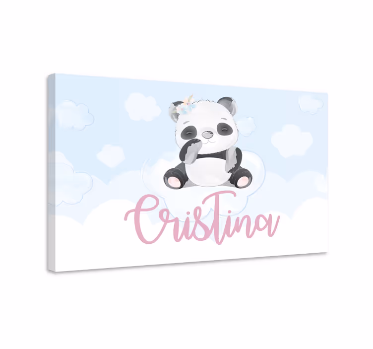 Dyr lerretsbilde søt panda karakterskikkelse - Tenstickers