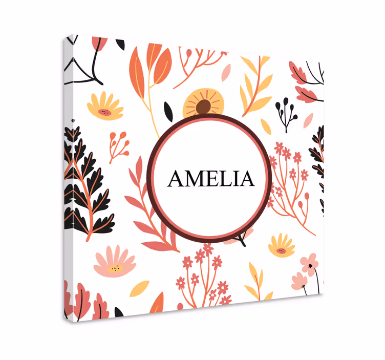 Blomst lerretsbilde med personlig blomsterdesign - Tenstickers