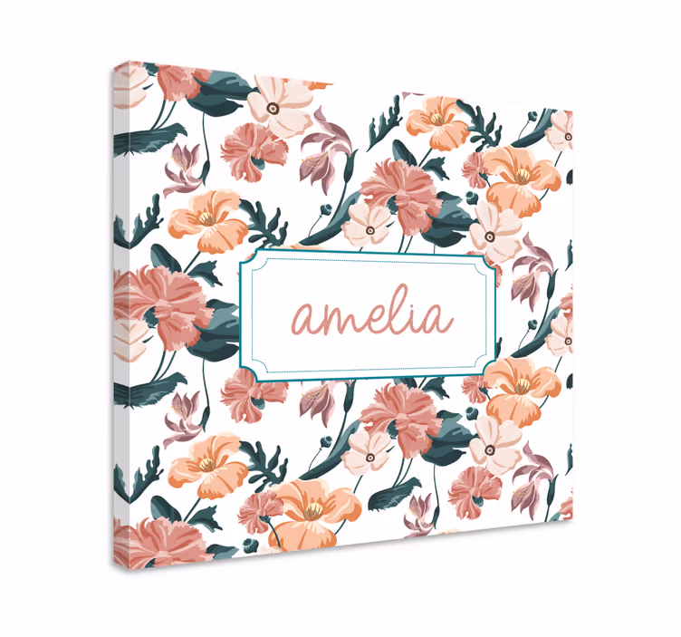 Blomst lerretsbilde tilpasset botanisk arrangement - Tenstickers