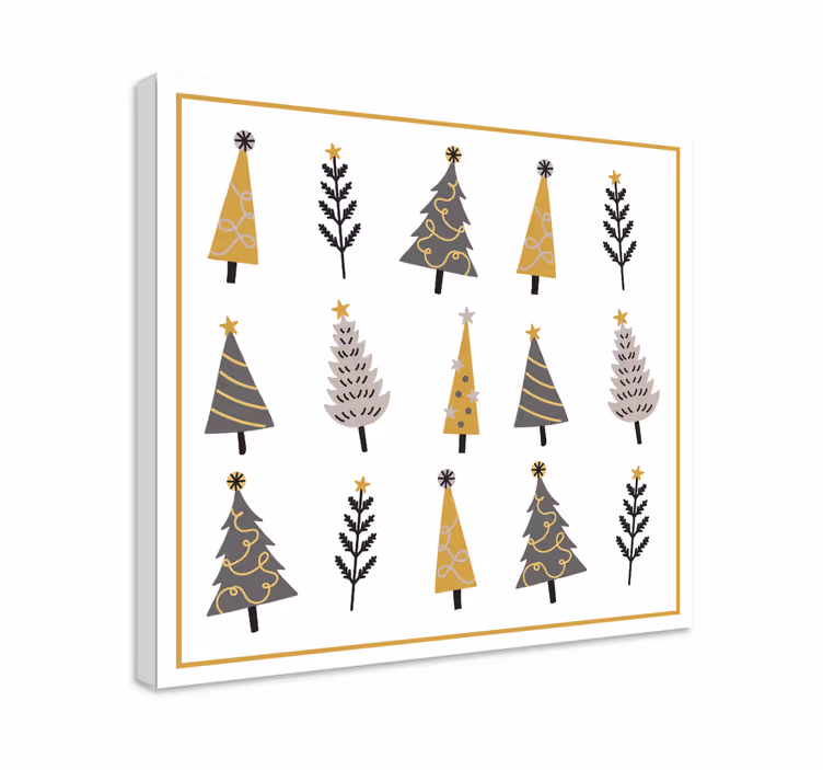 Blomst lerretsbilde prydjuletrær - Tenstickers