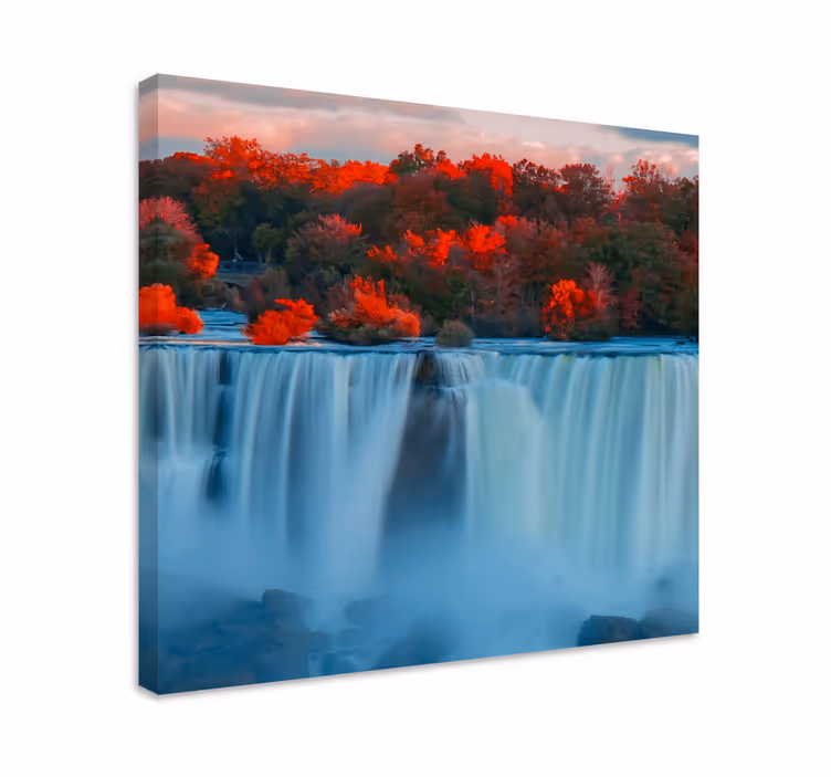 Landskaps lerretsbilde grand cascade perspektiv - Tenstickers
