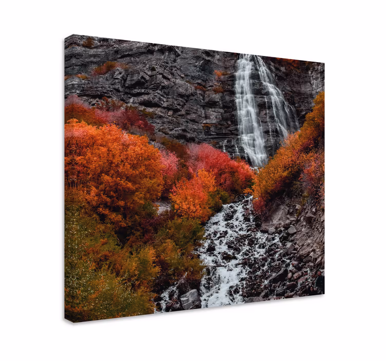 Landskaps lerretsbilde høstfoss - Tenstickers