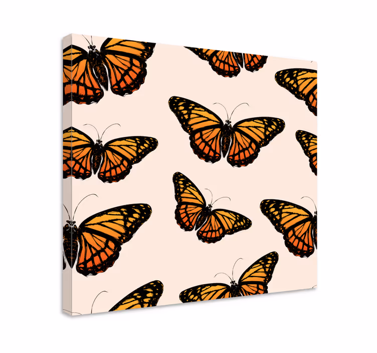 Lerretsbilde sommerfugl fargerike monark sommerfugler - Tenstickers