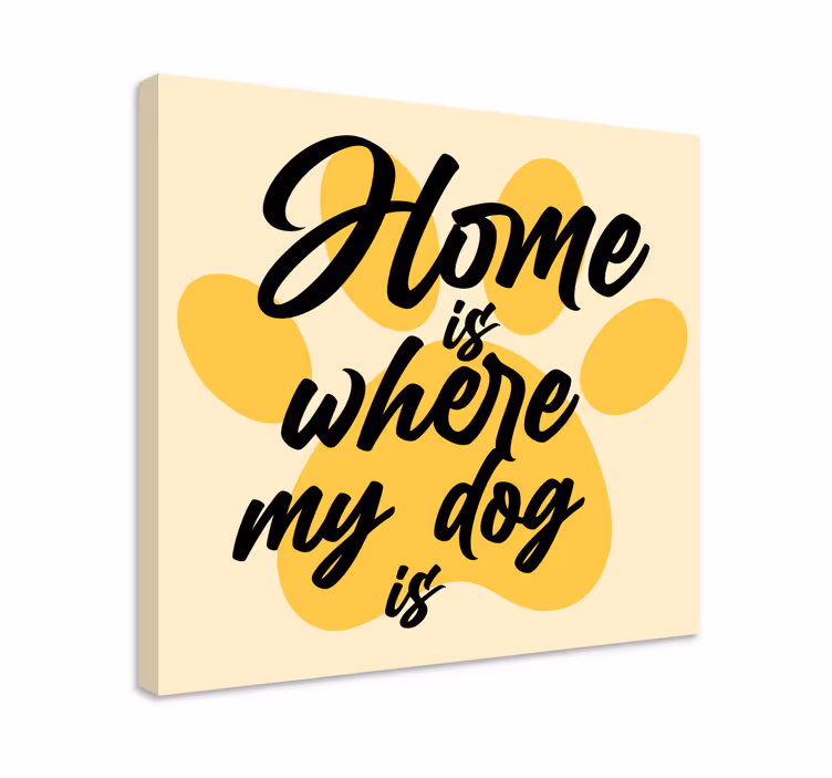 Hjemmet er hvor hunde lerretsbilde - Tenstickers