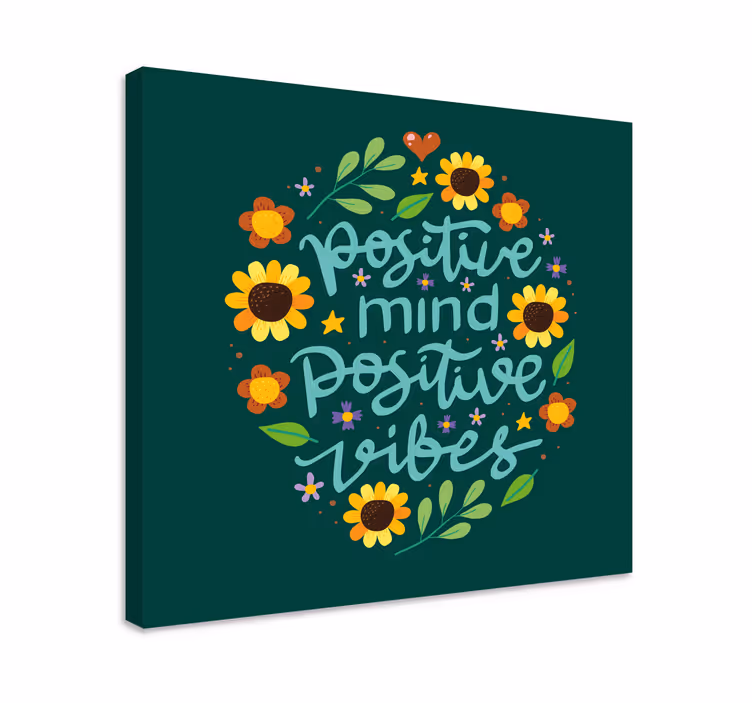 Blomster og motiverende sitat lerretsbilde motivasjon - Tenstickers