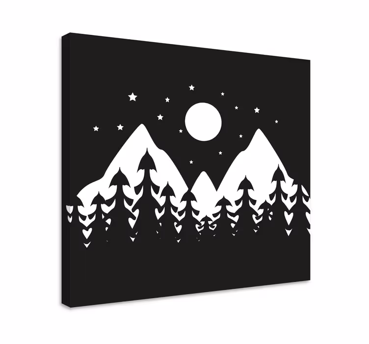 Landskaps lerretsbilde fjellskogscene - Tenstickers