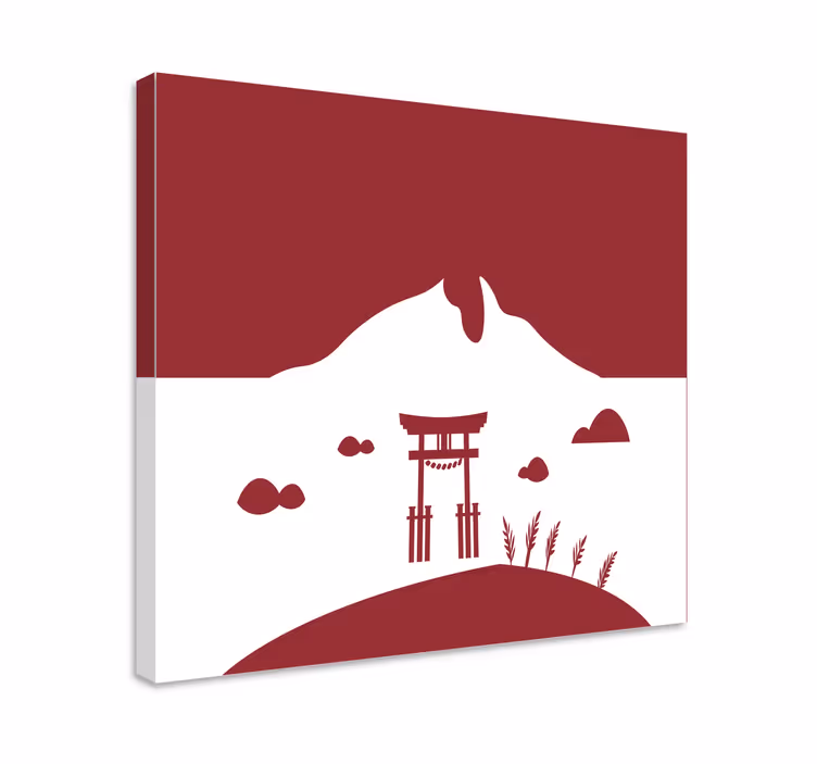 Orientalsk lerretstrykk japansk torii-port - Tenstickers