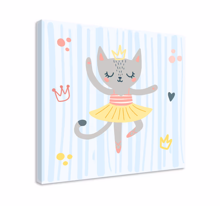 Katte lerretsbilde dansende katteprinsesse - Tenstickers