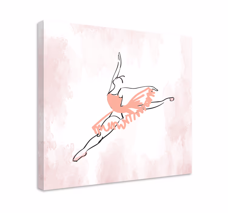 Ballerina dansende strektegn lerretsbilde spedbarn - Tenstickers