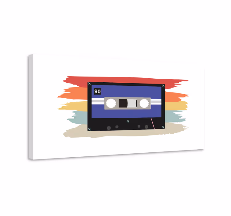 Lerretsbilde musikal retro kassettbånd - Tenstickers