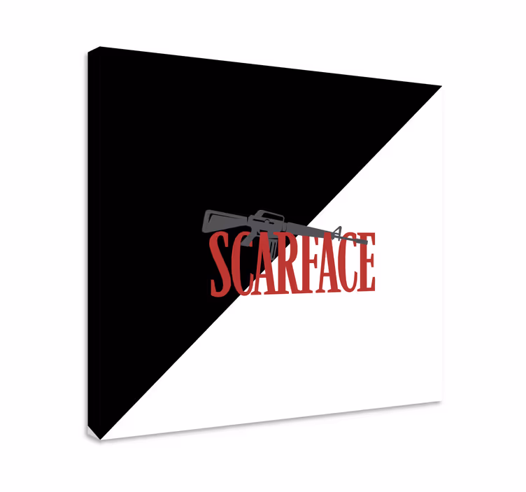 Videospill lerretstrykk scarface pistol logo - Tenstickers