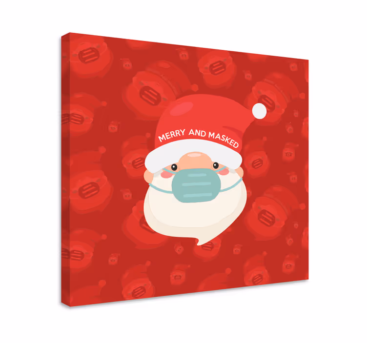 Alfabet lerretsbilde glad nisse med maske - Tenstickers