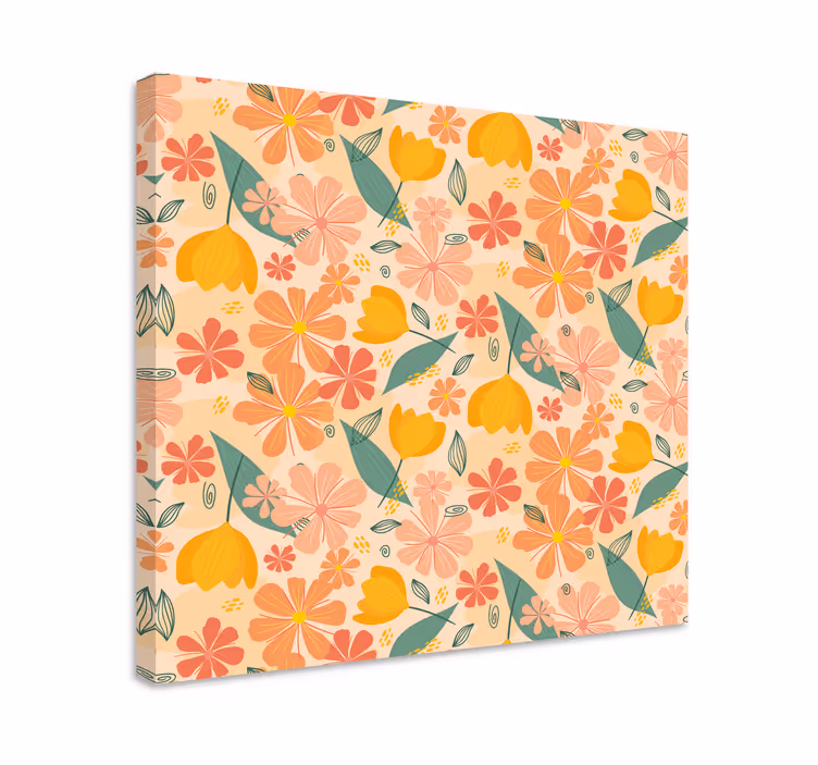 Blomst lerretsbilde botanisk inspirert komposisjon - Tenstickers
