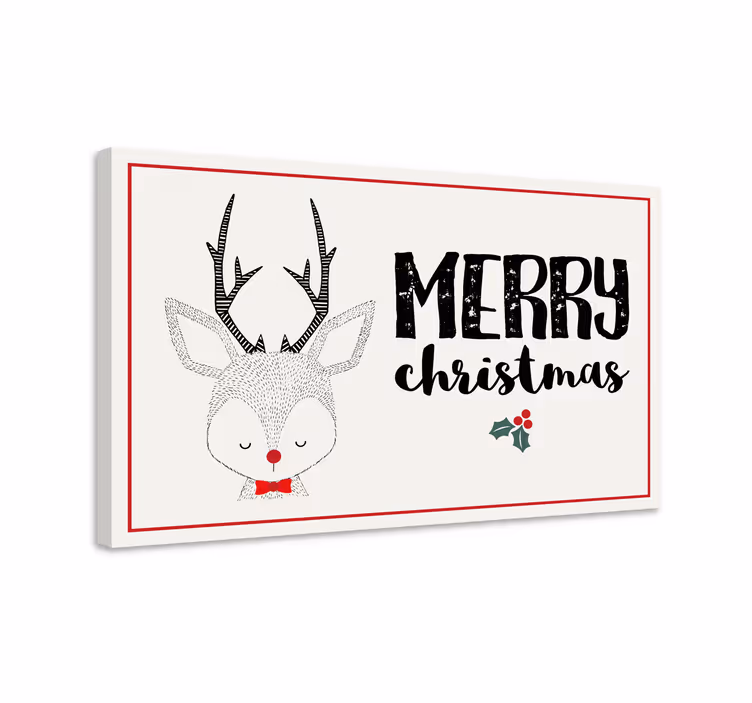 God jul med reinvenner Lerretsbilde jul - Tenstickers