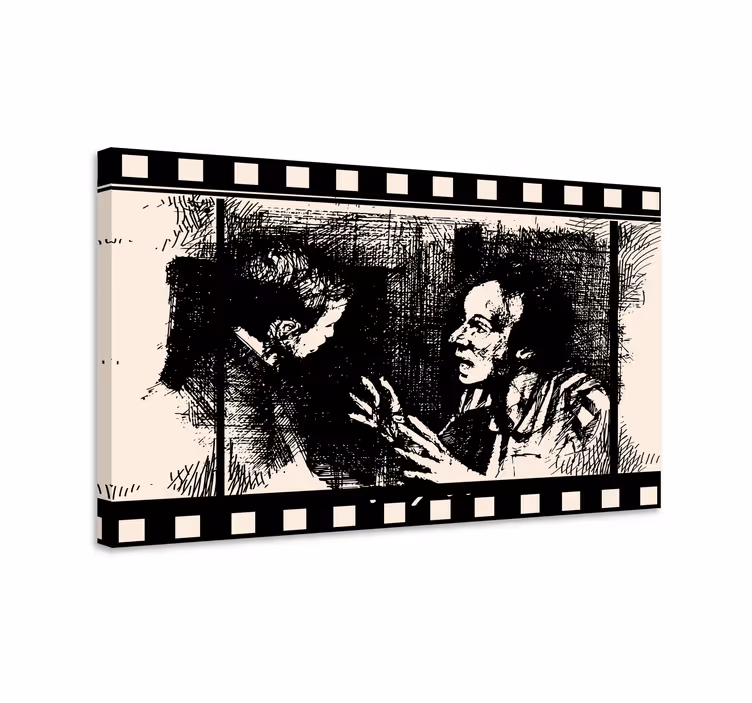 Lerretsbilde vintage dialog om film - Tenstickers
